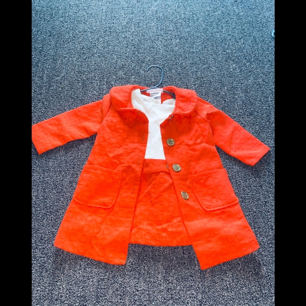 2 Piece orange & white jacket + dress